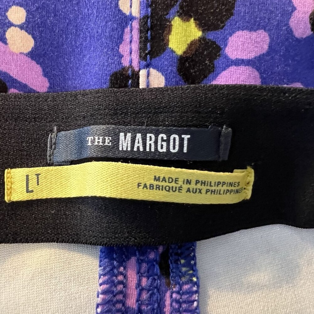 Maeve Anthropologie The Margot Flare Crop Pants Large Sz Purple Stretch Pull On - Picture 5 of 10